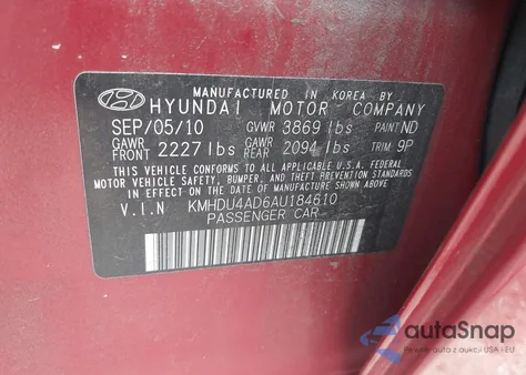 2010 Hyundai Elantra Se из США, поврежденный, VIN KMHDU4AD6AU184610